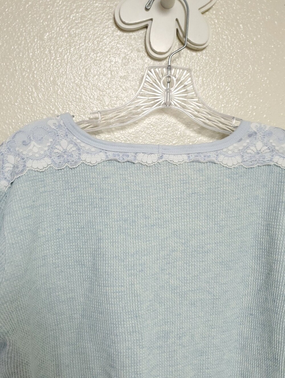 CLAIRE PETTIBONE Vintage Cottagecore Waffle Knit Lace Romantic Pajama Set XL - Picture 10 of 15